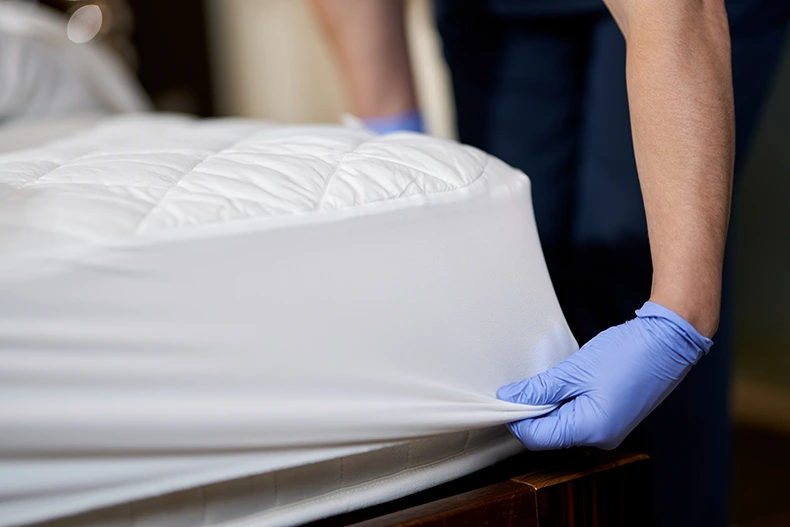 Clean mattress cover to keep bedding clean from bed bugs